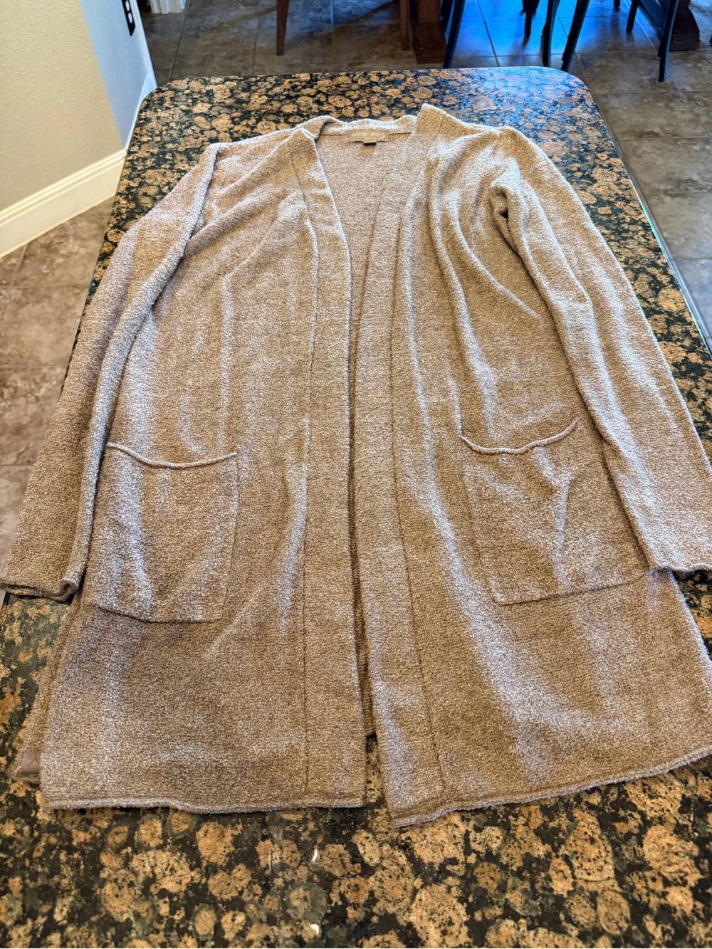 Barefoot Dreams Open-Front Cardigan in Taupe